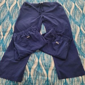 XLP Navy Blue Grey's Anatomy Wide-Leg Scrub Pants